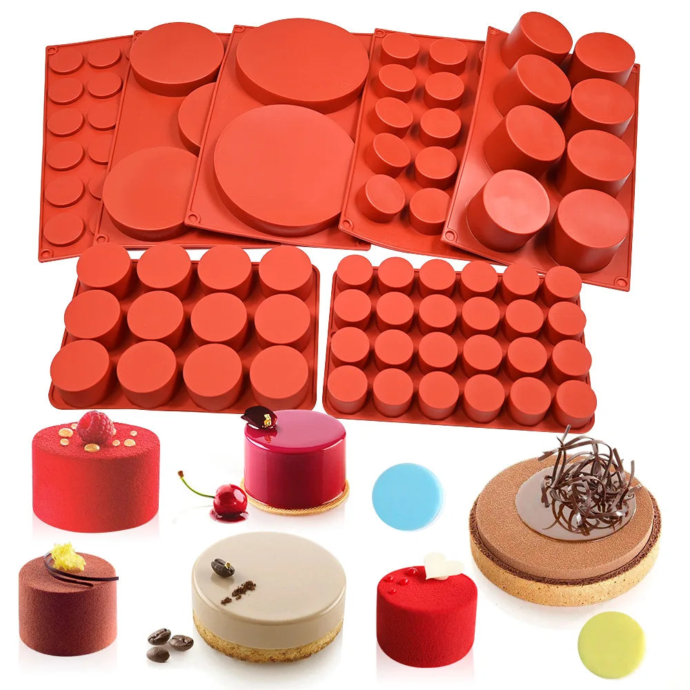 Cylinder Shaped Silicone Mold Soap Mold Chocolate Cookie Covered Sandwich Tool DIY Jelly Pudding Candy Kitchen Cake Baking Pan.