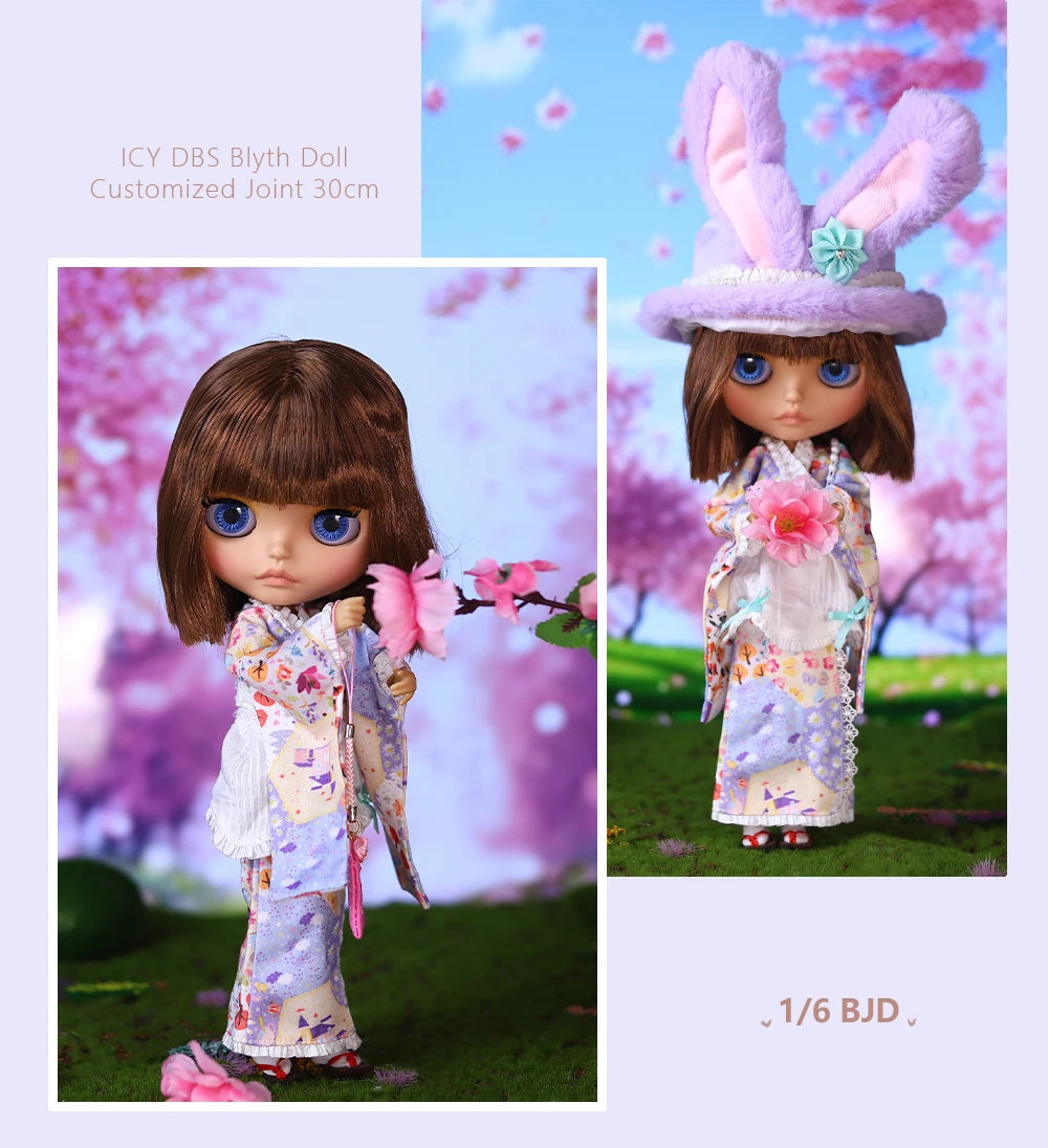 ICY DBS Blyth Doll BJD Joint Body tan Skin Matte Face Set Doll 1/6 30cm Girl Gift Anime SD.