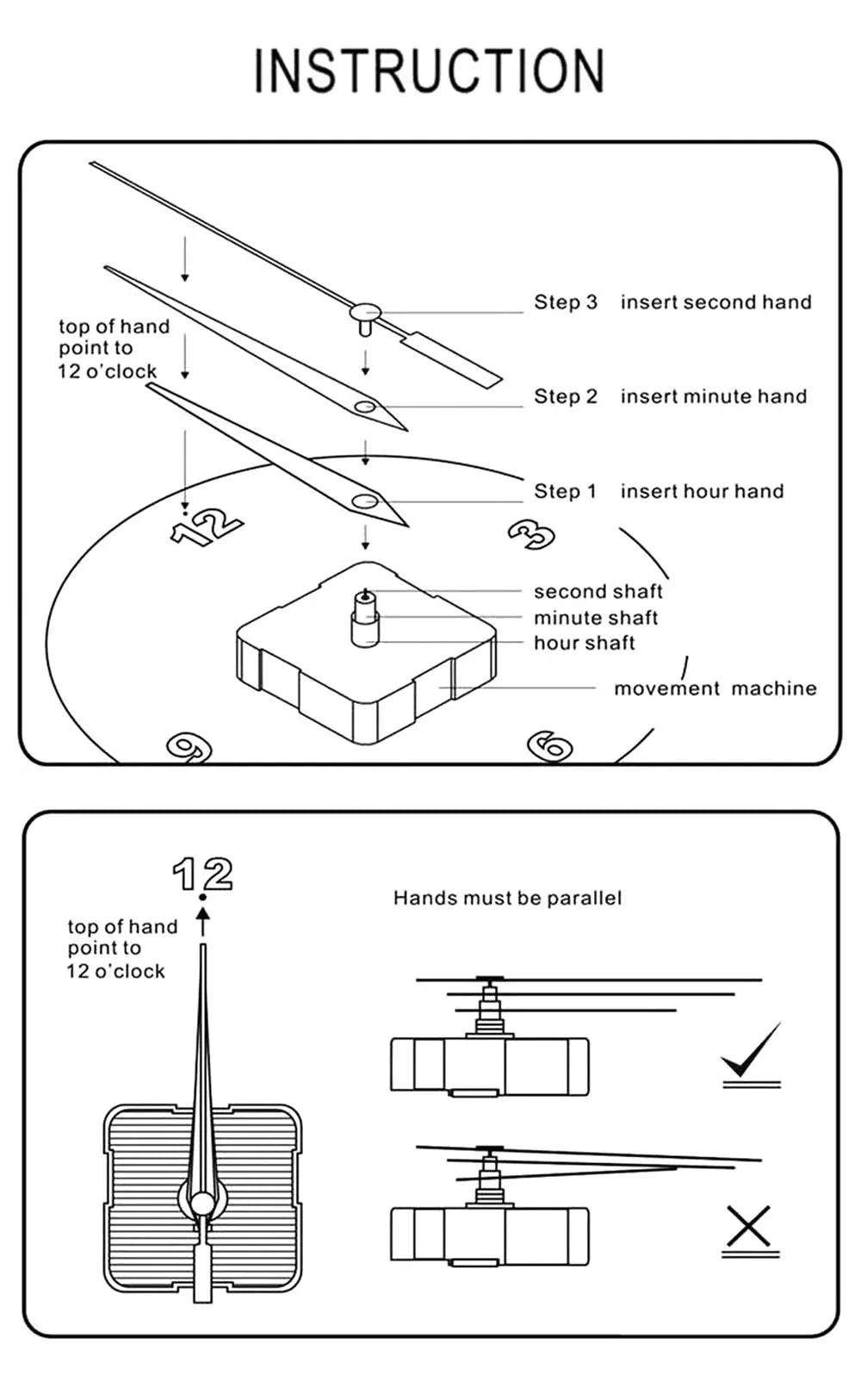 SW Uhr Mechanismus Stille Quarzwerk Set Maschine Wand Hände Stille Sweep Zweite Bewegung Mit Zeiger DIY Reparatur Teile Werkzeug
