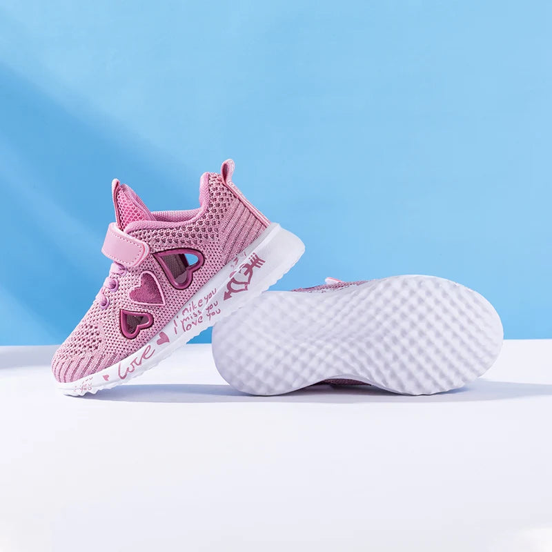 Girls Casual Shoes Light Mesh Sneakers Kids Summer Children Spring Autumn Tenis Cute Sport Cartoon Female Running Sock Footwear.