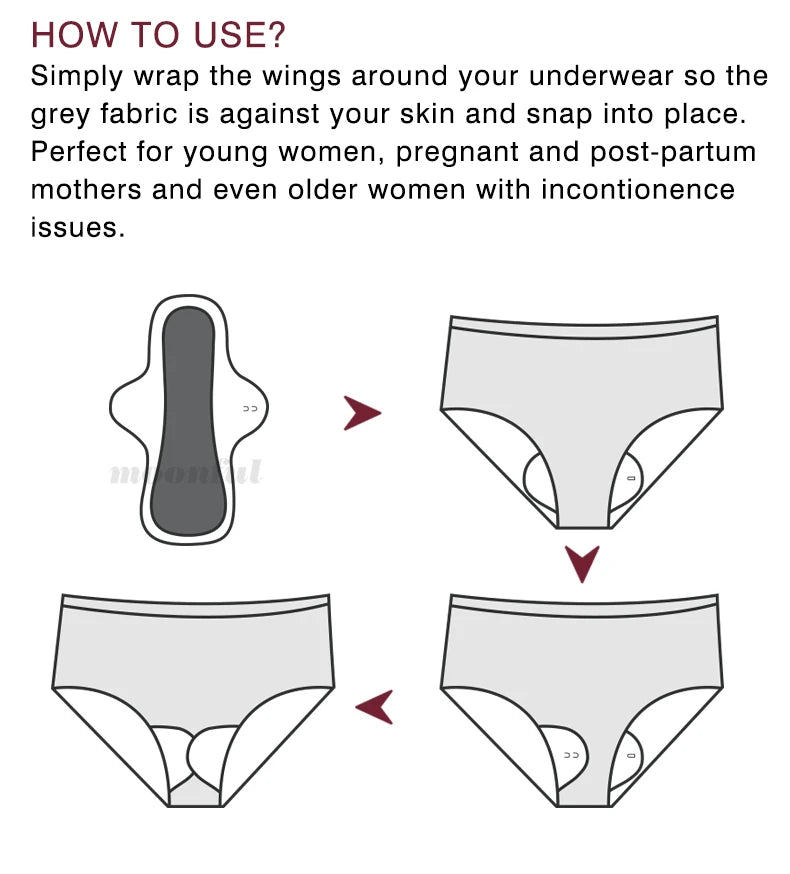 Reusable Menstrual Pads Women Large Washable Seamless Sanitary Napkin Thin No-slip Reusable Sanitary Towel Absorbent Pad Panties.