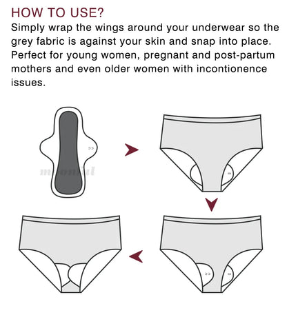 Reusable Menstrual Pads Women Large Washable Seamless Sanitary Napkin Thin No-slip Reusable Sanitary Towel Absorbent Pad Panties.