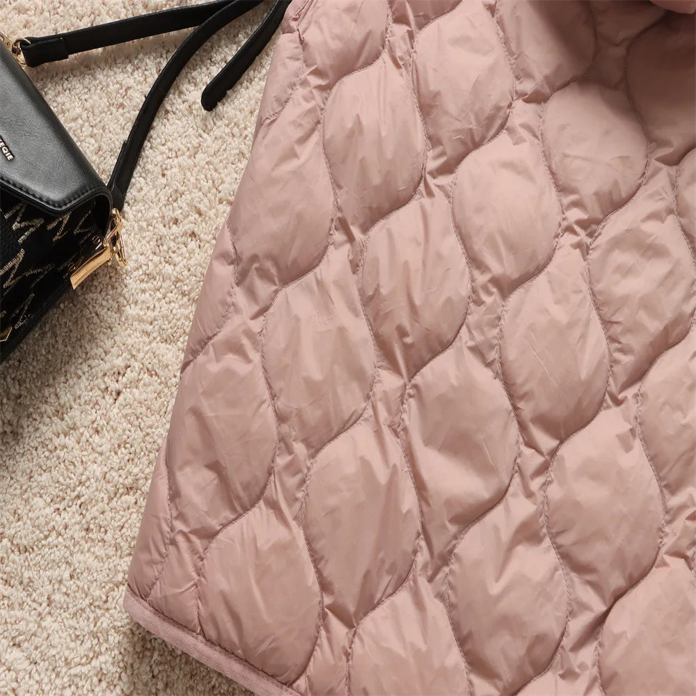 2024 neue Ankünfte Frauen Mode Ultraleicht Dünne Mit Kapuze Unten Jacken Frühling Winter Weiblichen Koreanischen Slim Fit Ärmellose Puffer Mantel