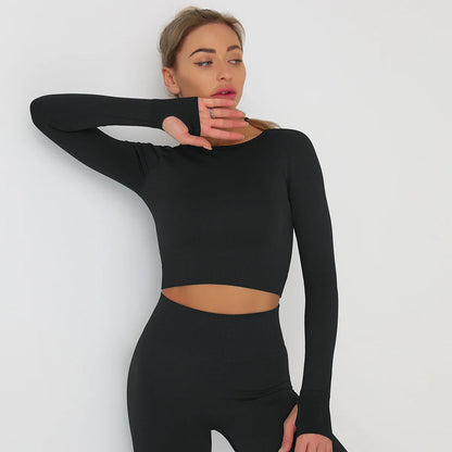 Solid Color seamless gym Yoga Set Legging +sport bra+short+long sleeves Tracksuit  Women Gym Suit Comprehensive Training Jogging