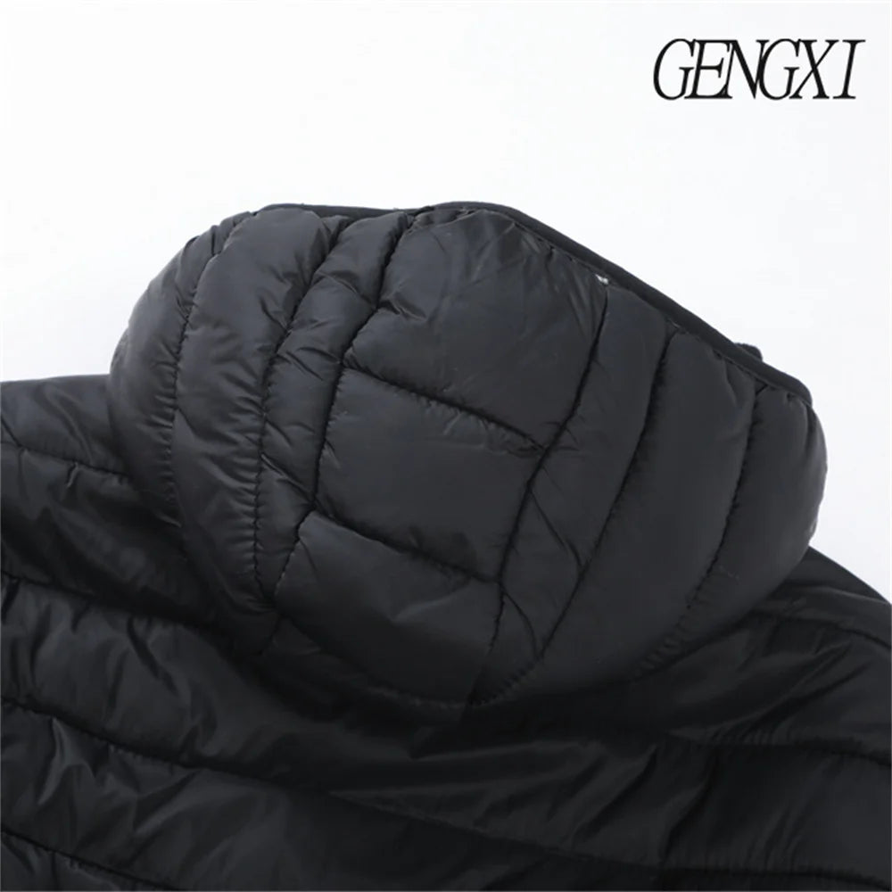 New Winter Fleece-Lined Thickened Cotton Coat Business-Casual Windproof Warm Lightweight Fashionable Hooded Jacket Sports Jacket.
