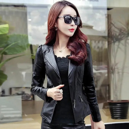 Damen jacken Frühling Herbst neue Kunstleder jacke Damen lässig schlank wasserdicht wind dicht Basic Mäntel kurze Damen jacke