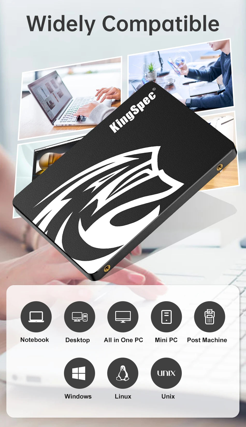 KingSpec SSD 120G 240gb 256GB 512GB 1TB Hdd 2.5 Sataiii  Hard Disk Drive for Computer Laptop Ssd Internal Hard Drive SATA Disk.