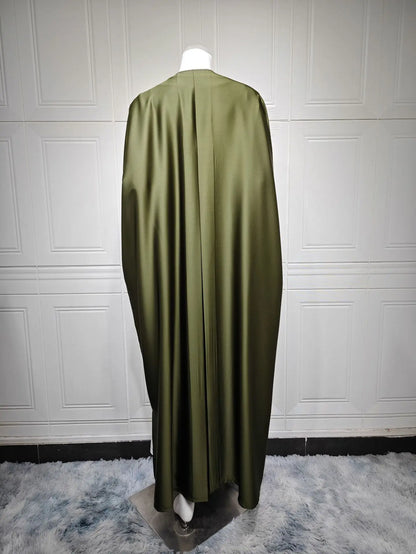 Ramadan Satin Open Kimono Abaya Dubai Luxury 2025 Muslim Kaftan Dress Abayas Women Islam Clothing Robe Femme Musulmane Kebaya
