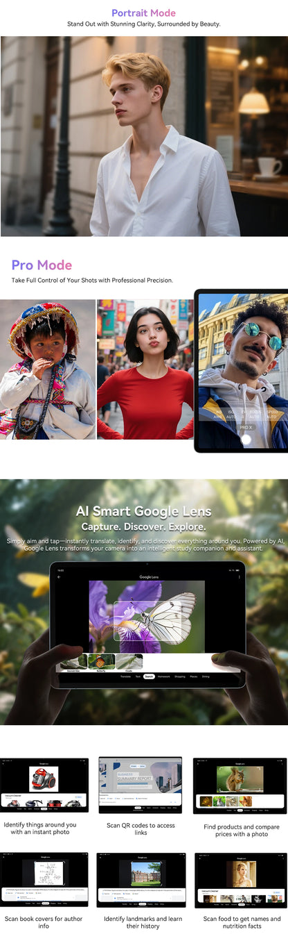 Blackview Mega 3 [No EU Charger] Tablet 8800mAh 36(12+24)GB+256GB 12.1" FHD 50MP+13MP Android 15 90Hz Dual SIM 4G 1080P IPS