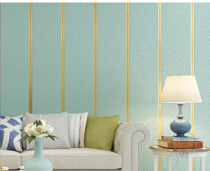 Hirschhaut Samt horizontal gestreifte Tapete Wohnzimmer Schlafzimmer gestreifte Film- und Fernsehwand 3D-Relief verdickte Tapete