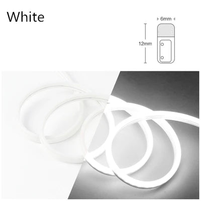 5V 12V 24V Led Neon Strip Light 6mm Narrow Rope Flex Tape Silicon Tube Bar Waterproof DIY Sign Red Green Blue Yellow Pink White.