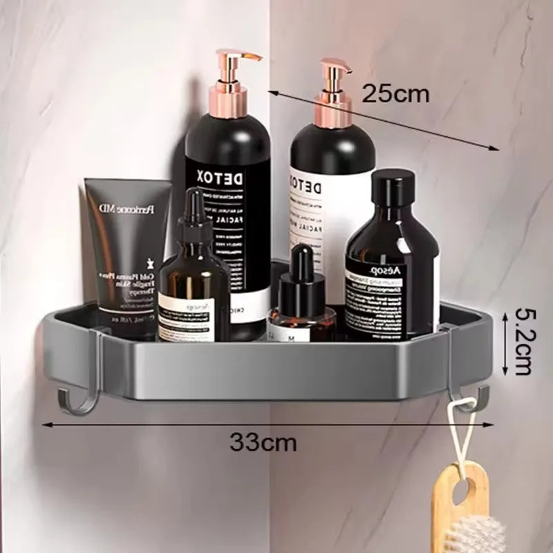 Regale aus Edelstahl für Badezimmer, Eckregal ohne Bohren, dreieckiges Aufbewahrungsregal für Küche, Badezimmer-Organizer, Badezimmer-Accessoires