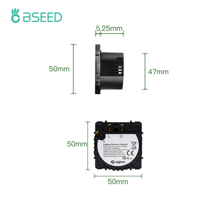 Bseed EU Standard Zigbee Lichtschalter Teile 1/2/3Gang Dimmer Vorhang Modul DIY Teil Tuya Smart Life Control Neutral Erforderlich.