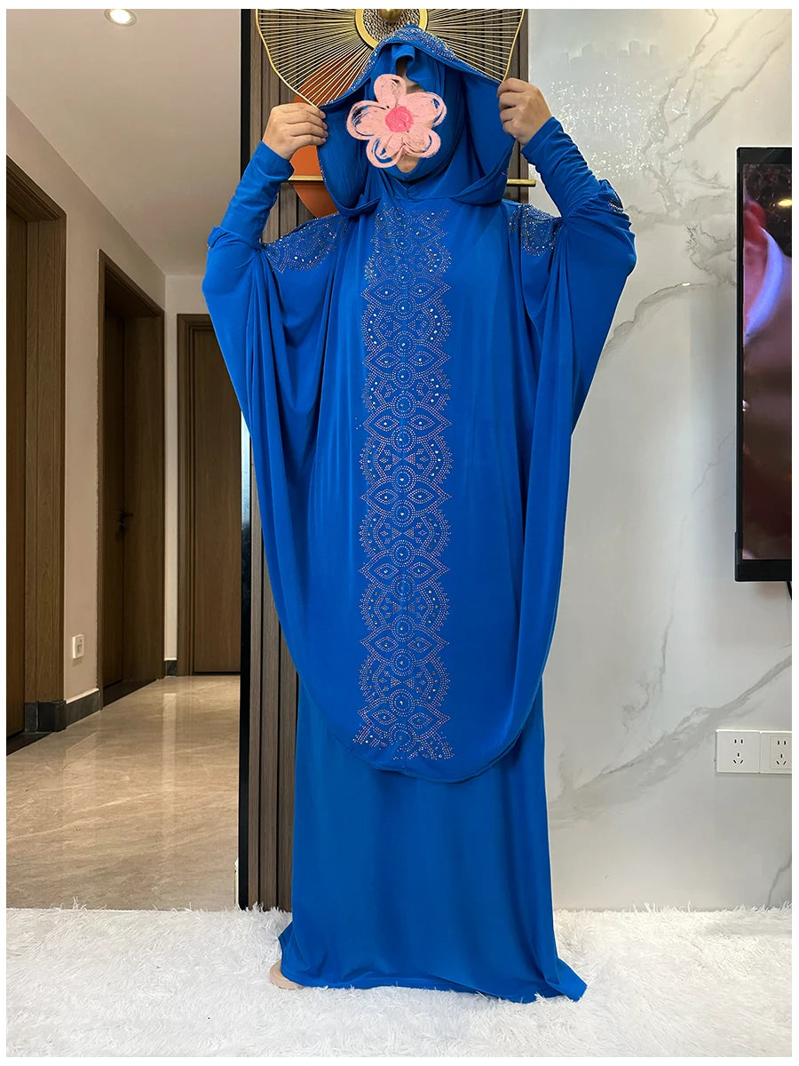 Two Piece Set Dress  Hijab Long Khimar Skirt Sets Islamic Niqab jilbab Women Eid Morocco Muslim Abaya Set Women Prayer Garment