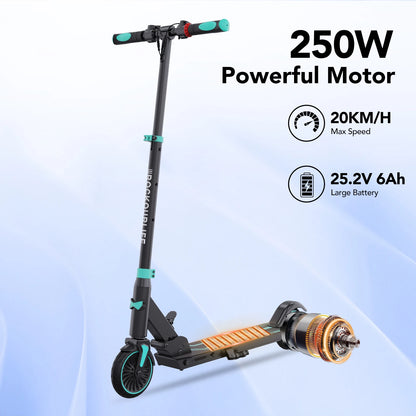 RCB Electric Scooter for Kids Ages 6-8-12, R15 Kids Electric Scooter, 20 KM/H Top Speed, 16KM Range, 3 Heights Adjustable, Gifts.