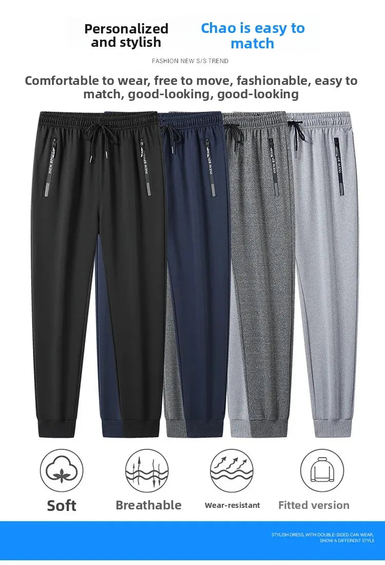 Men's Plus Size M-8XL Casual Loose Sports Pants Straight Leg Harlan Long Trousers Spring Autumn Long Pants Male Clothing 145KG.