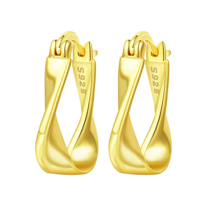 Original 2025 S925 Sterling Silver Zircon 18K Gold Lining Vintage Hoop Earrings for Women Birthday Party Wedding Gift Jewellery