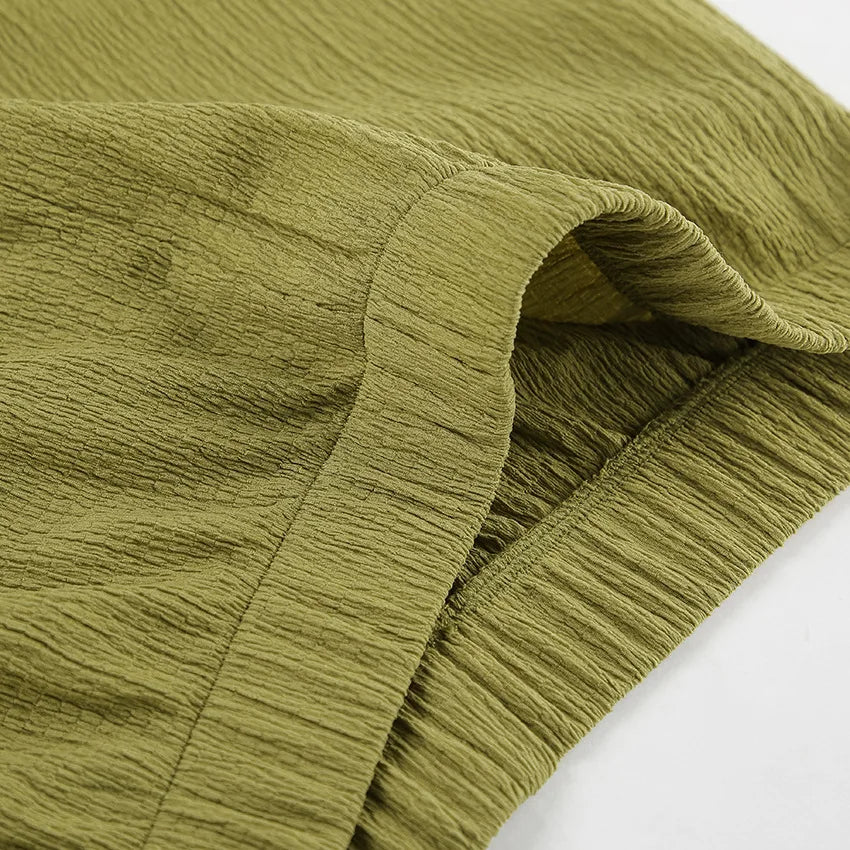 Tuularose Hanging Green Pants Set Sleeveless Backless Personality Temperament Commuter Two-piece Set Summer New Women Pants Set.