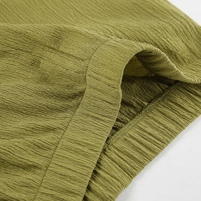 Tuularose Hanging Green Pants Set Sleeveless Backless Personality Temperament Commuter Two-piece Set Summer New Women Pants Set.