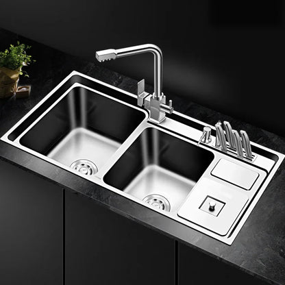 304 stainless steel kitchen sink double-bath thickened   countertop or   WF9141530
