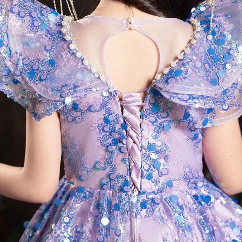 Mädchen Prinzessin Geburtstag Party Blumenmädchen Hochzeit Schönheit Kleid Kinder Leistung Elegantes Weiß Rosa Tutu für formelle Anlässe.