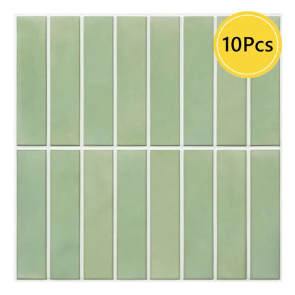 10pcs 3D Tile Sticker Self-adhesive Tile Backsplash Bathroom Wall Tile Stickers, Water and Mold Resistant, 30x30cm