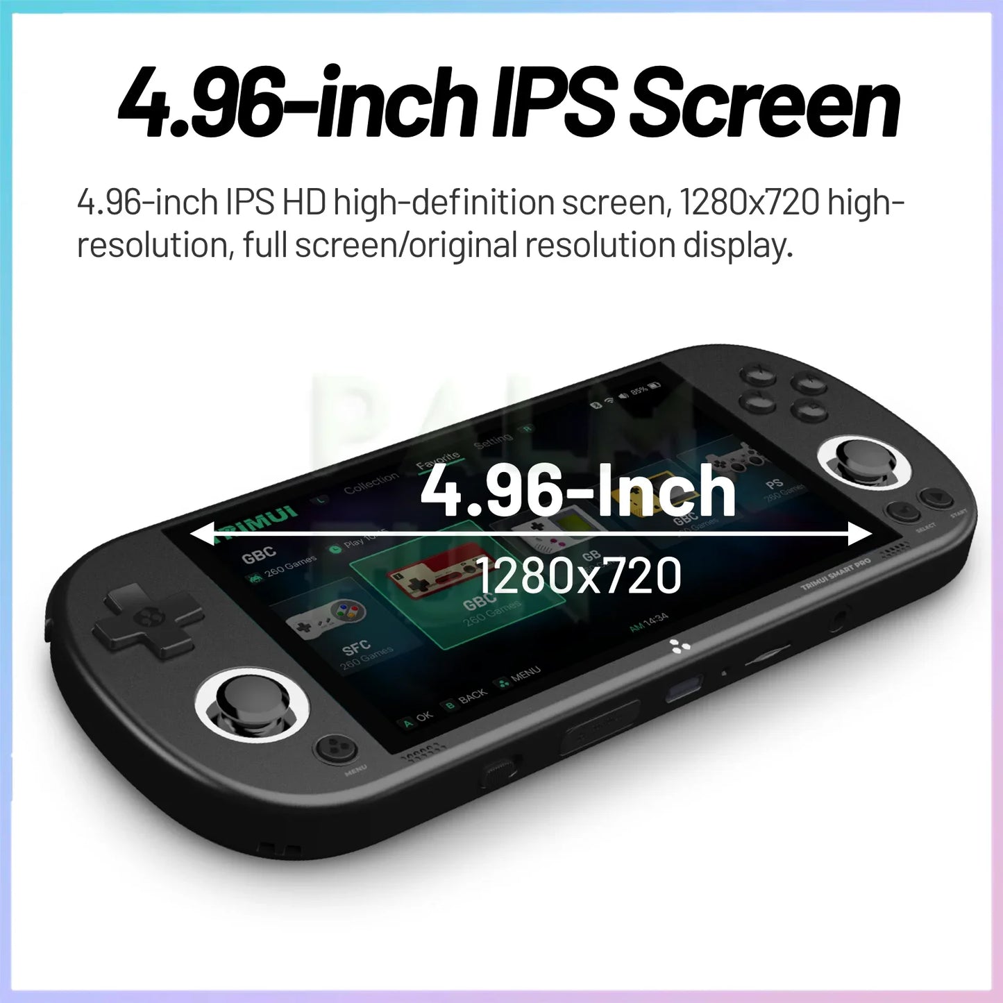 Trimui Smart Pro Portable Retro Arcade Game Console 4.96inch IPS Handheld Game Console Type-C LINUX HD Screen Smart Video Player.