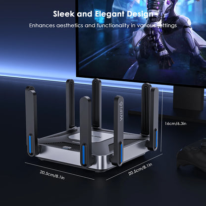 WAVLINK WiFi 6 Gigabit Router AX6000 Dual-Band 5GHz 2.4GHz Wireless Mesh Router 2500Mbps WAN/LAN with 8x5dBi High Gain Antennas.