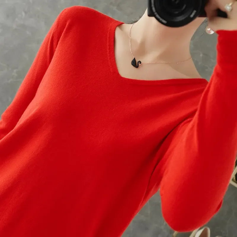 Frauen Pullover Herbst Winter V-ausschnitt Strickwaren Lange Hülse Lose Kaschmir Pullover Pullover Dame Günstige Qualität Jumper Gestrickte Tops