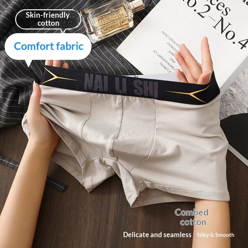 Neuankömmling Herrenunterwäsche, 100 % Baumwolle, antibakteriell, Herren-Boxershorts, atmungsaktiv, bequem, mittelhohe Slips, Herrenunterwäsche