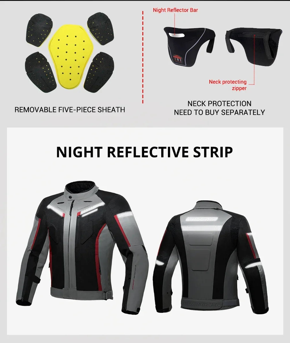 Best Selling Waterproof Motorcycle Jacket Man Racing Suit Wearable Motorcycle Jacket Motorcycle Pants Moto with EVA Protection.