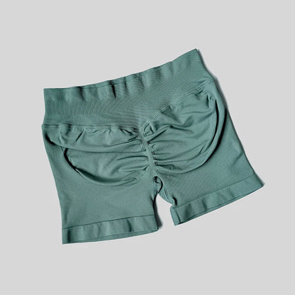 2025 Seamless Yoga Shorts Women Fitness Sports Biker 4.5" Low Ribbed Band Gym Shorts Workout Scrunch Butt Impact Leggings.