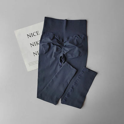 High Waist Belly-tightening Peach Buttocks Fitness Pants Unrestrained Cycling Pilates Skin-friendly High-elastic Yoga Leggings.