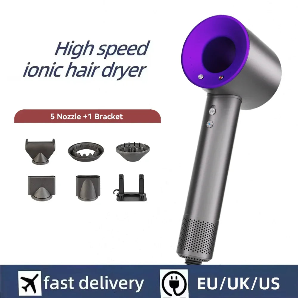 Negative ion hair dryer with high speed and no blades High power silent and quick drying Portable, suitable for home and travel.