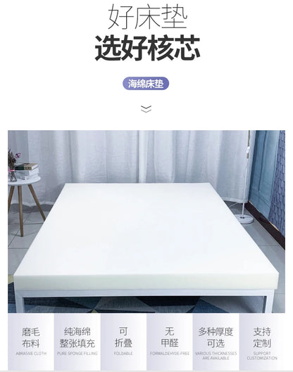 Schwammmatratze 1,5 1,8 m Studenten-Einzelbett Doppelbett-Schlafsaal 0,9 m gepolstertes, verdicktes Schwammkissen Faltbare Matratze