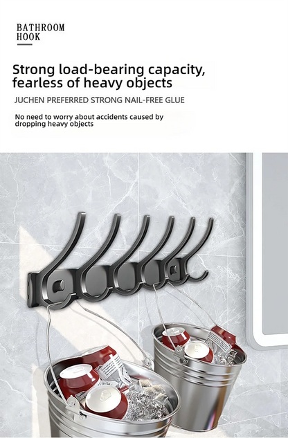 Space Aluminium-Badezimmerhaken hinter der Tür, hohllose Badezimmerhaken, Schlafzimmeraufbewahrung, Wandaufhängerhaken