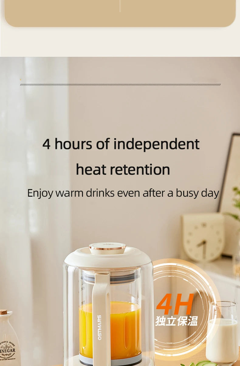 1.5L Soybean Milk Machine Wall Breaking Machine with Soundproof Cover Multifunctional Fruit Vegetable Juicer Automatic Blender