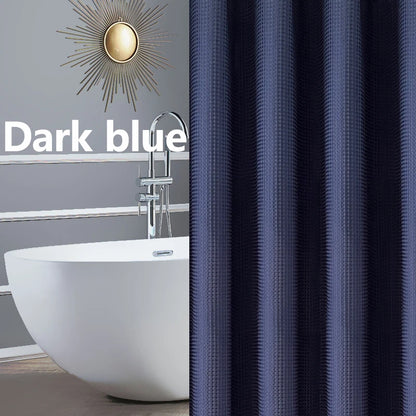 Verdickter, einfarbiger Waffel-Duschvorhang, porenfrei, doppelseitig, wasserdicht und schimmelförmig, geeignet für Toilette und Badezimmer
