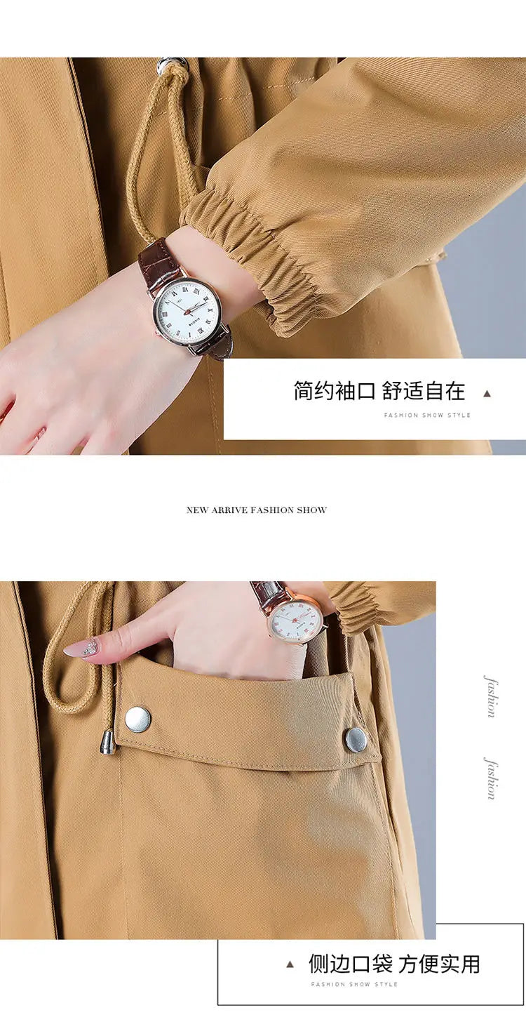 Fleece-gefütterte Kapuze, Daunenjacke, Wintermantel für Damen, warme, mit Kordelzug gepolsterte Parkas, mittellanger Mantel, Streetwear, gepolsterte Kleidung.