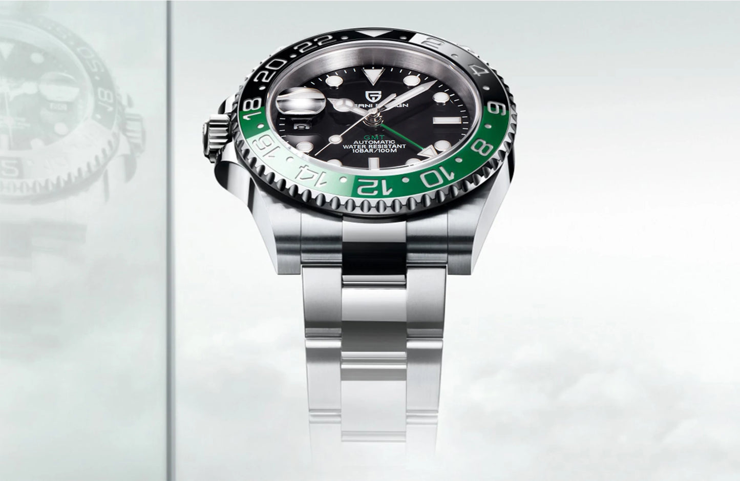 PAGANI DESIGN 40MM Ceramic GMT Automatic Watch Men's Mechanical Watch Sapphire Glass 100m Waterproof Men's Mechanical Watch.