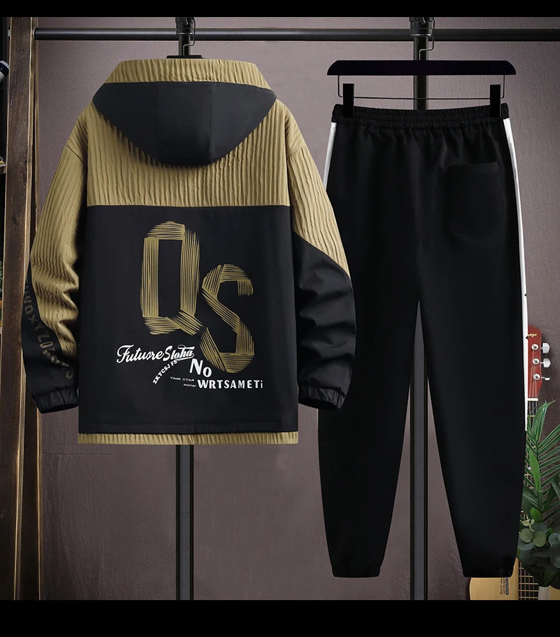 2025 Spring Casual Jackets Sportswear+Pants Men's Sets Korean Style 2 Piece Sets Men Streetwear Fitness Male Tracksuit.