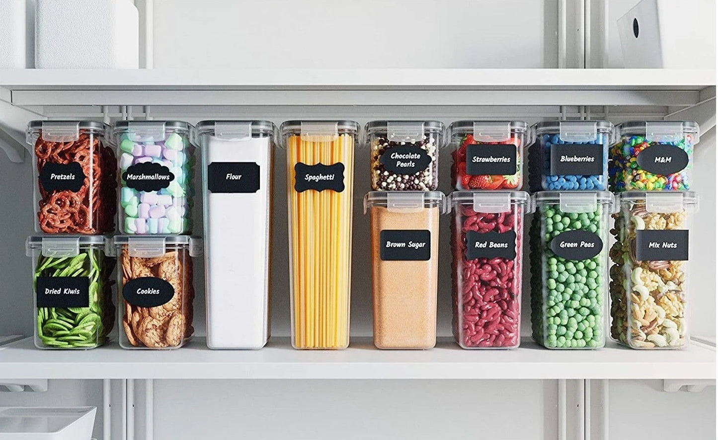 Airtight Food Storage Containers With Lids Thickened Transparent Square Jars For Kitchen Pantry Organization - Dry Food Cereal