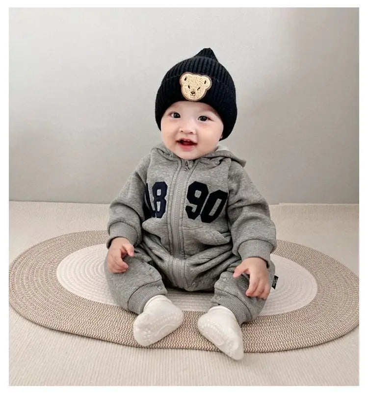 2024 herbst Baby Jungen Casual Print One Piece Langarm Strampler Infant Kleinkind Sport Overall.