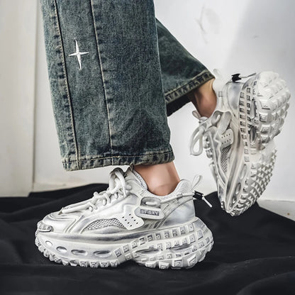 New Summer Outdoor Men's Casual Thick Bottom Sneaker Shoes for Men Sports Breathable Mans Popular Loafers Model Male Sneakers.