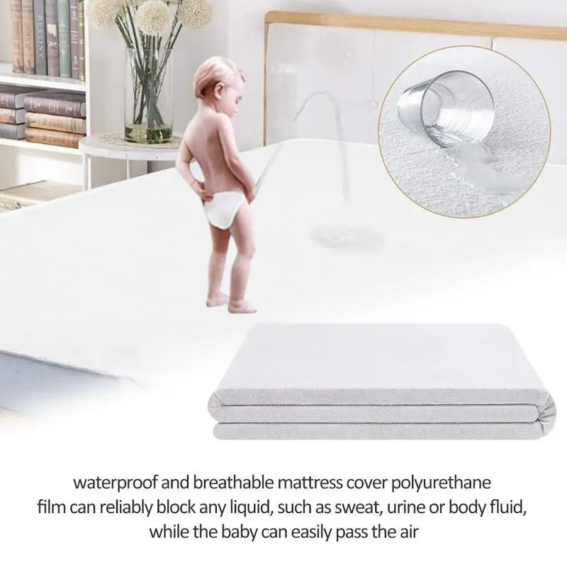 ALL Size Cotton Terry Waterproof Mattress Pad Cover Anti Mites Bed Sheet Waterproof Mattress Protector For Bed Mattress Topper.