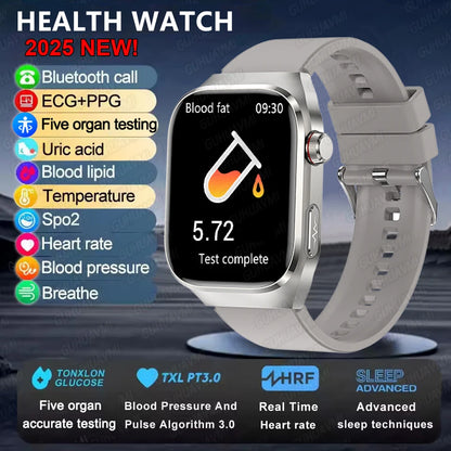 2025New Micro Physical Examination Smart Watch For Men Uric Acid Body Fat Five Organ Health Watches Bluetooth Call SmartBracelet