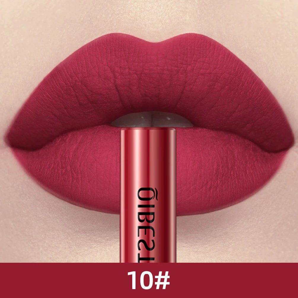 QIBEST Matte Liquid Lipstick Waterproof Long Lasting Lip Gloss Velvet Mate Nude Red Tint Tube Lipsticks Lipgloss Makeup Cosmetic