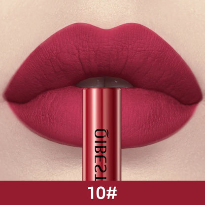 QIBEST Matte Liquid Lipstick Waterproof Long Lasting Lip Gloss Velvet Mate Nude Red Tint Tube Lipsticks Lipgloss Makeup Cosmetic