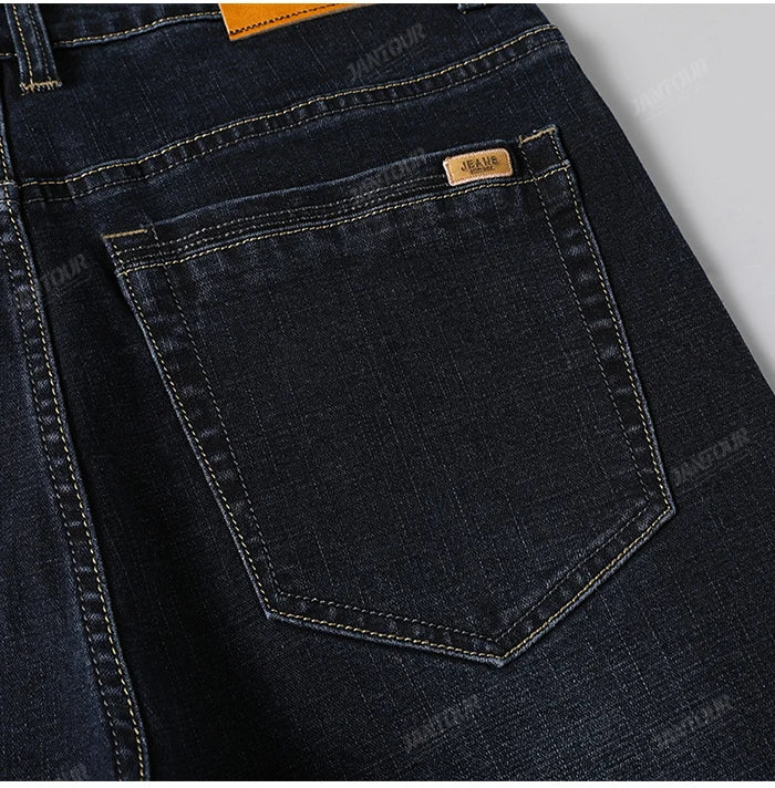 Baumwolle Herren Jeans Denim Hosen Marke Klassische Kleidung Overalls Gerade Hosen für Männer Schwarz Oversize Große Größe 35 40 42 44 46