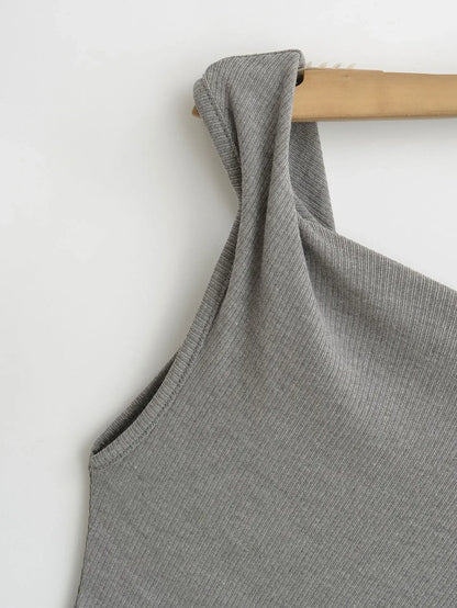 Shoulder Bared Short Sleeve T Shirt Women's Spicy Girl Design Slimming Top Summer New Style One Word Oblique Shoulder Tie Waist.